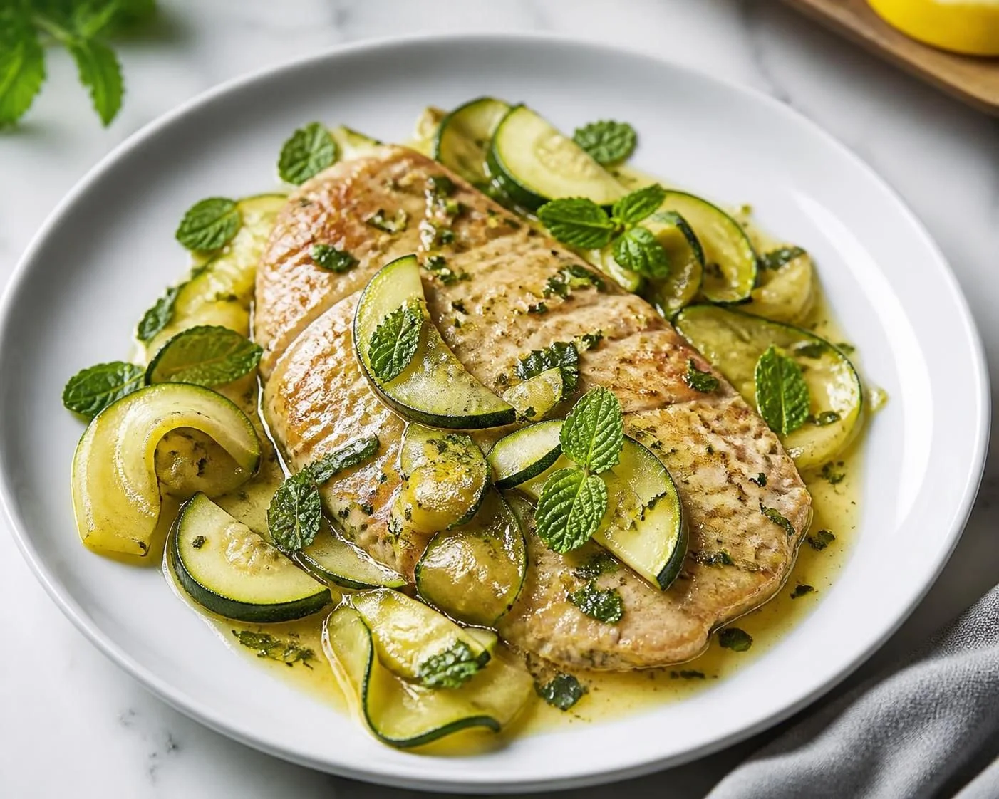 Escalope de veau à la menthe et aux courgettes : la recette